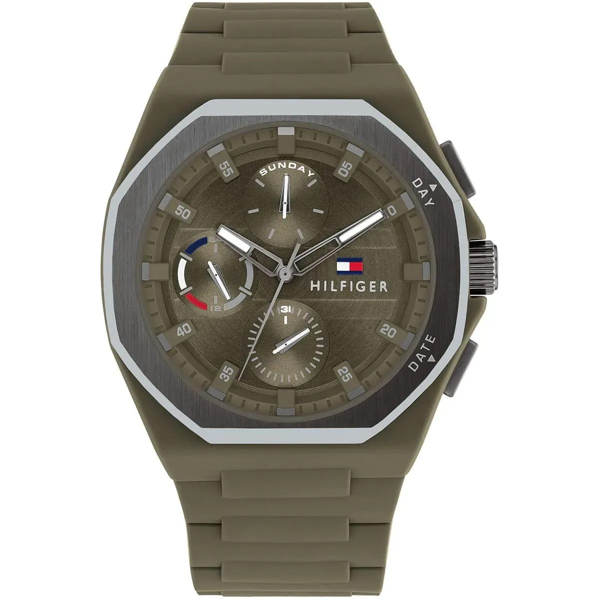 imgi_73_1792121-tommy-hilfiger-watch-men-green-dial-rubber-strap-quartz-analog-neo ساعة تومي هيلفيغر للرجال 1792121 - الصورة 1