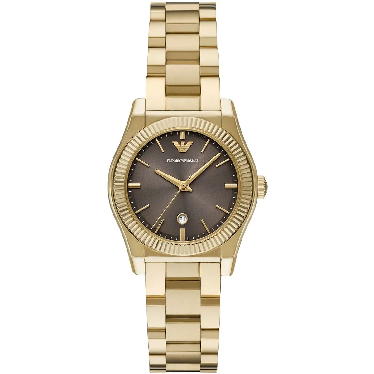 imgi_73_ar11700-emporio-armani-watch-women-brown-dial-metal-stainless-steel-gold-strap-quartz-analog-federica ساعة امبوريو ارماني للنساء AR11700 - الصورة 1
