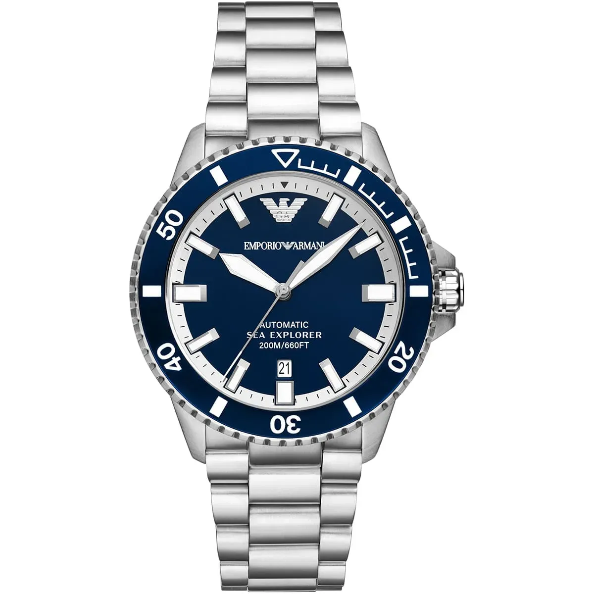 imgi_73_ar60079-emporio-armani-watch-automatic-200m-660ft-men-blue-dial-metal-stainless-steel-silver-strap-analog-sea-explorer ساعة امبوريو ارماني للرجال AR60079 - الصورة 1