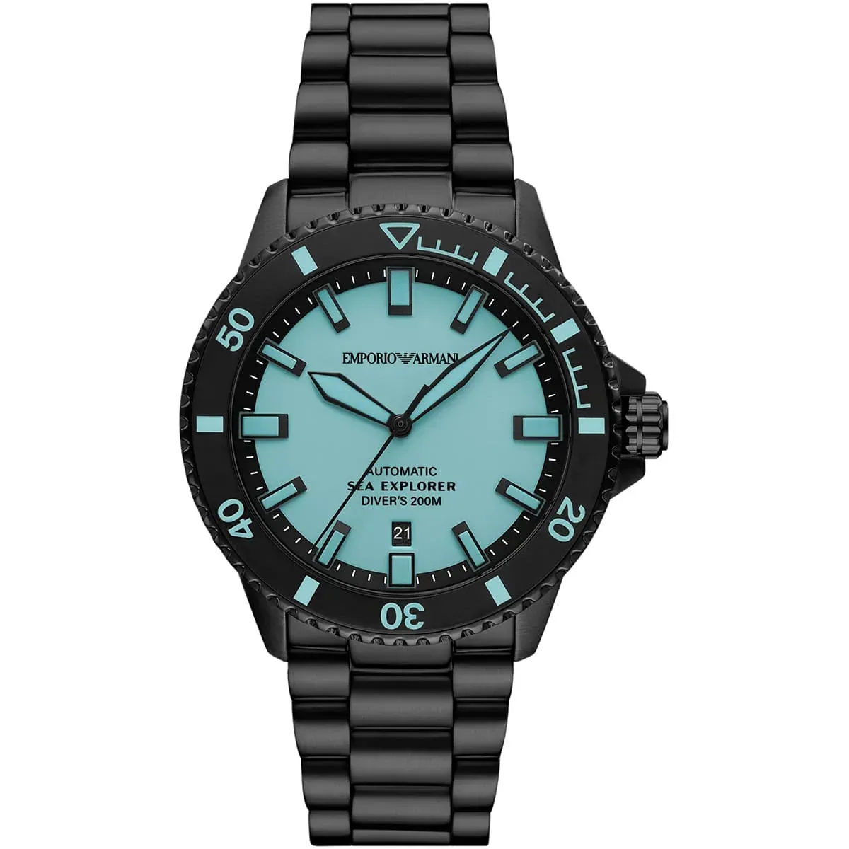 imgi_73_ar60084-emporio-armani-watch-automatic-sea-explorer-divers-200m-men-blue-dial-metal-stainless-steel-black-strap-analog ساعة امبوريو ارماني للرجال AR60084 - الصورة 1