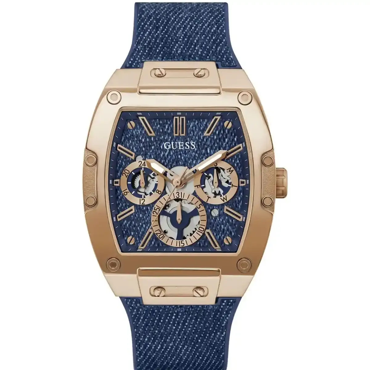 imgi_6_gw0786g2-original-guess-men-watch-blue-dial-rubber-jeans-strap-egypt-phoenix Guess Watch For Men GW0786G2 - الصورة 1