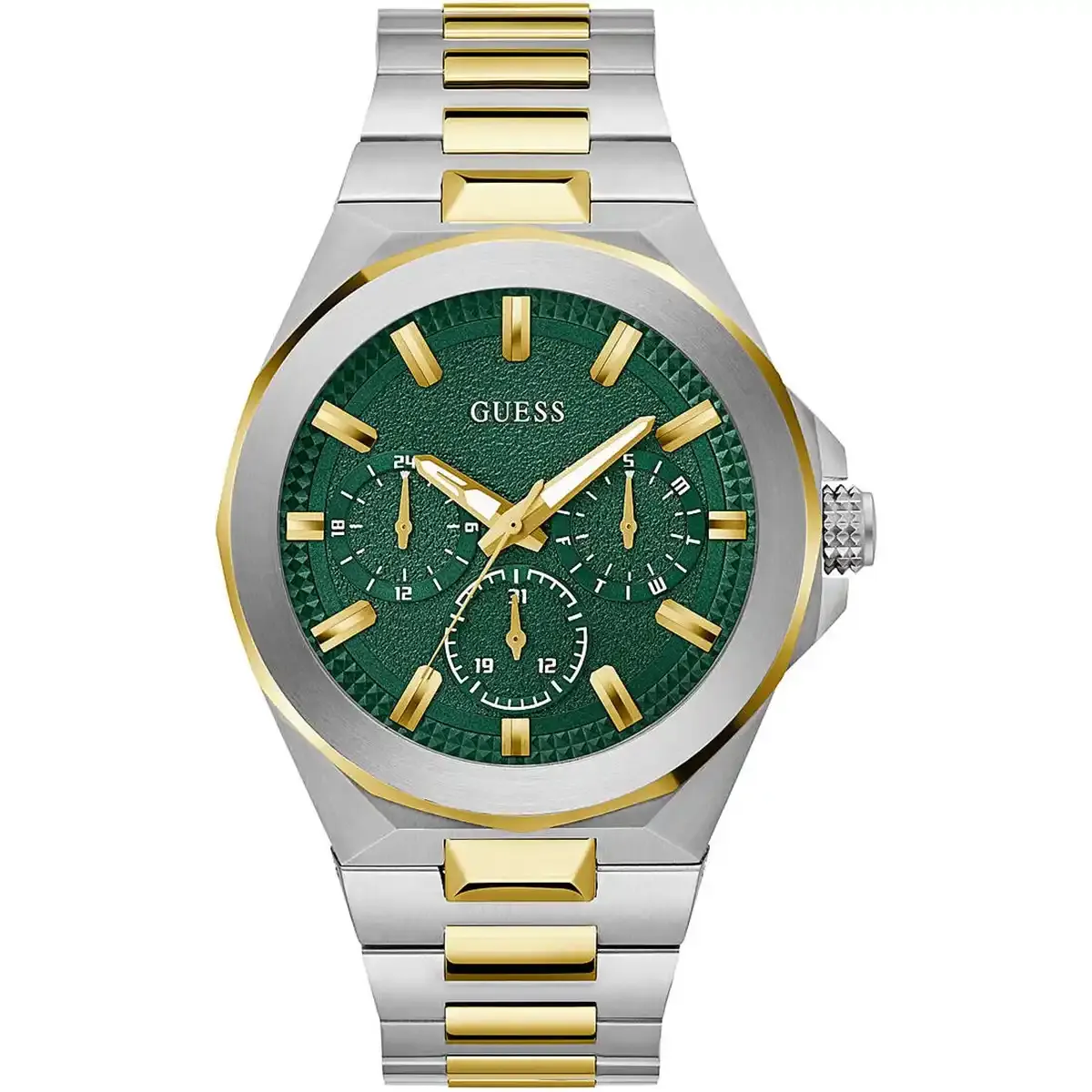 imgi_6_gw0798g3-guess-watch-men-original-green-dial-silver-gold-metal-strap-round-dashboard-egypt Guess Watch For Men GW0798G3 - الصورة 1