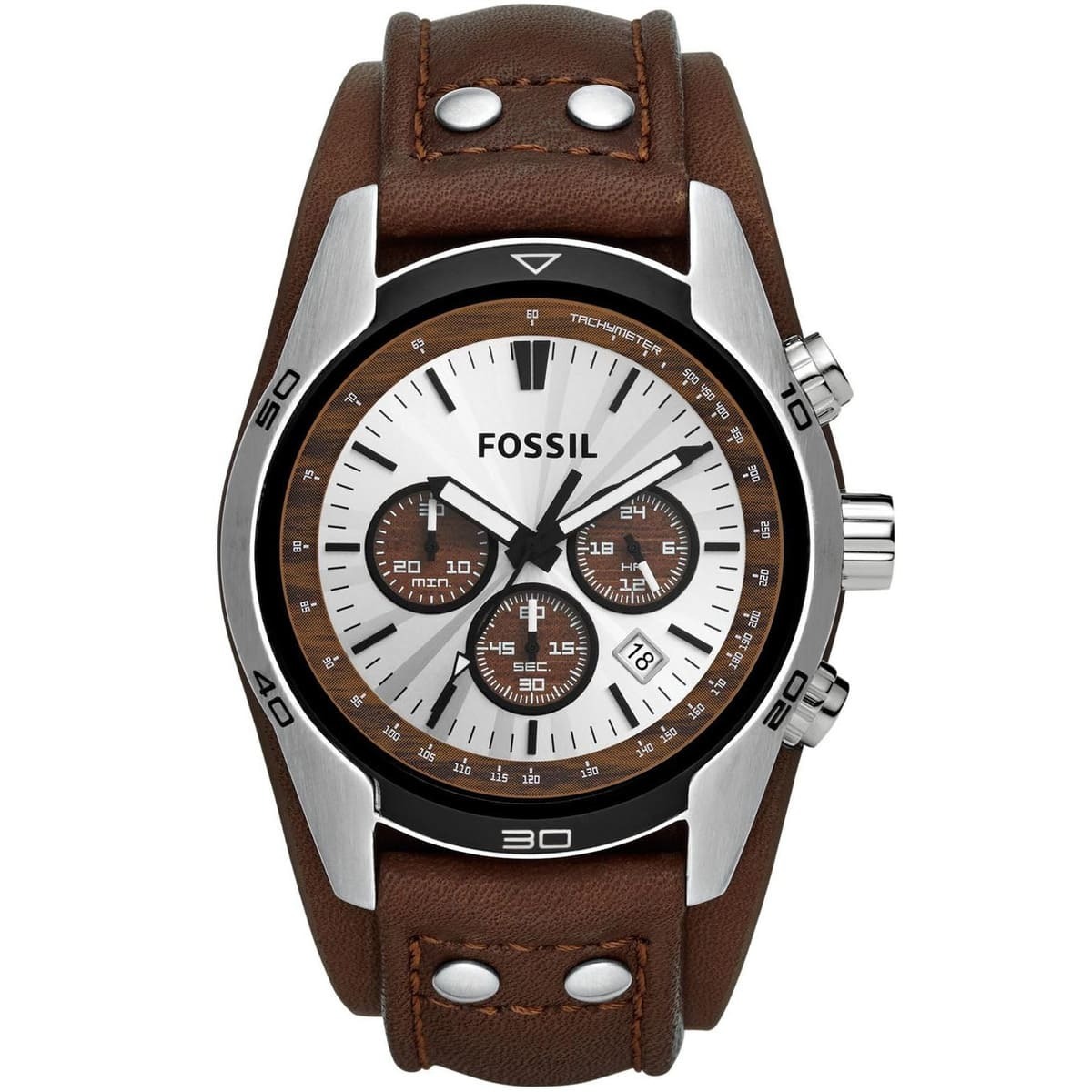 imgi_75_ch2565-fossil-watch-men-brown-leather-coachman ساعة فوسيل للرجال CH2565 - الصورة 1