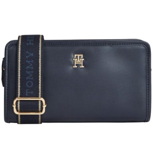 حقيبة كروس بودي نسائية من تومي هيلفيغر باللون الأزرق الداكن Aw0Aw16163 (نسخة)