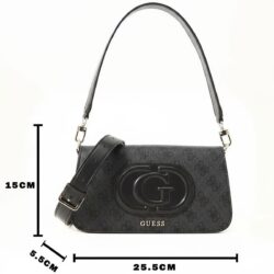 ⁦حقيبة كتف نسائية من جيس Guess باللون الأسود الفحمي Hwesg951320⁩ - الصورة ⁦5⁩