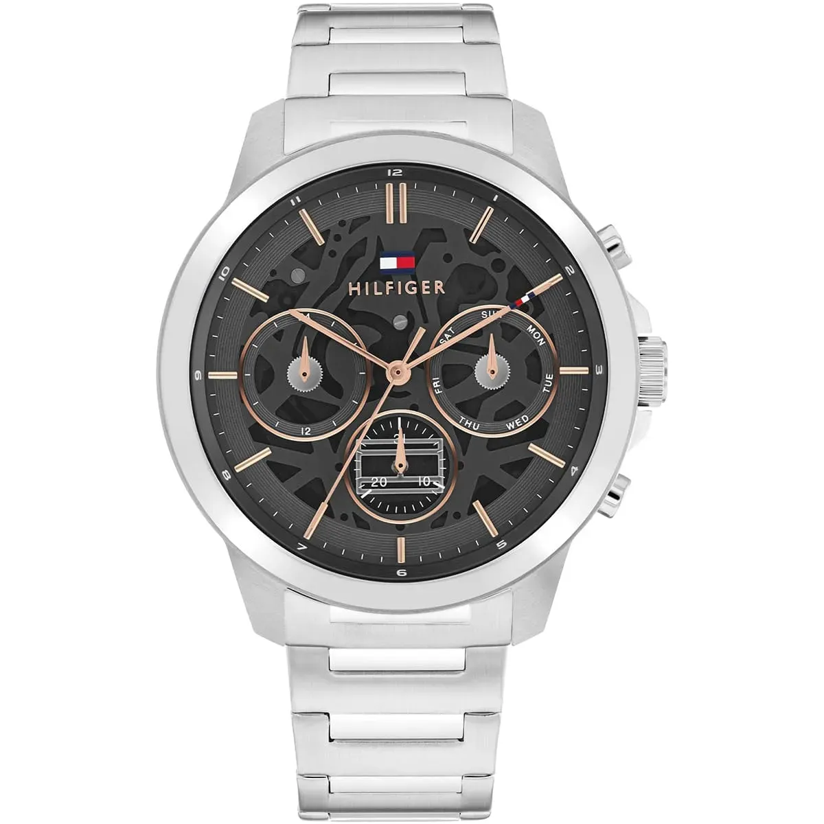 imgi_3_1710683-tommy-hilfiger-watch-men-black-dial-metal-stainless-steel-silver-strap-quartz-analog-henry Tommy Hilfiger Watch For Men 1710683 - الصورة 1
