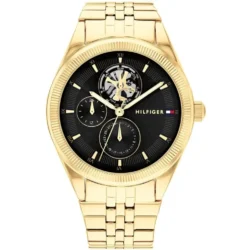 Tommy Hilfiger Monica 1782717 Women’s Quartz Watch – Gold Stainless Steel, Black Dial, 38mm