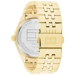 ⁦Tommy Hilfiger Monica 1782717 Women’s Quartz Watch – Gold Stainless Steel, Black Dial, 38mm⁩ - الصورة ⁦3⁩