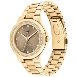 ⁦Tommy Hilfiger Women’s Piper Gold Stainless Steel Watch – Brown Dial Elegant Design | Model 1782725⁩ - الصورة ⁦2⁩