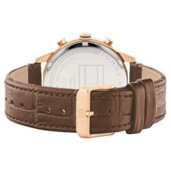 ⁦Tommy Hilfiger Morrison Men’s Leather Quartz Watch – Blue Dial, Brown Strap (1710526)⁩ - الصورة ⁦3⁩