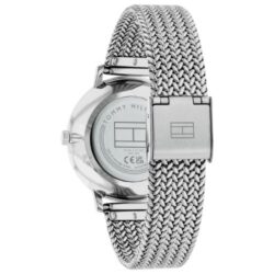 ⁦Tommy Hilfiger Women’s Silver Stainless Steel Mesh Watch – Silver Dial, Crystal Accents (1782604)⁩ - الصورة ⁦3⁩