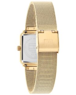 ⁦Tommy Hilfiger Women’s Gold Stainless Steel Mesh Watch – Green Dial, Crystal Accents (1782791)⁩ - الصورة ⁦3⁩