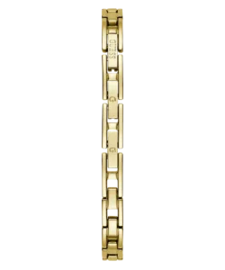 ⁦Guess GW0680L2 Women’s Gold Stainless Steel Watch – 28mm Hexagon Analog with Crystal Details⁩ - الصورة ⁦3⁩