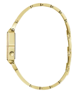 ⁦Guess GW0680L2 Women’s Gold Stainless Steel Watch – 28mm Hexagon Analog with Crystal Details⁩ - الصورة ⁦4⁩