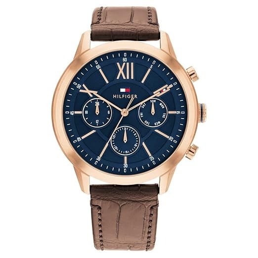 imgi_80_61K0bYEg1xL._SX522_0636af85-bde9-491a-8989-b546d7b6fac1 Tommy Hilfiger Morrison Men’s Leather Quartz Watch – Blue Dial, Brown Strap (1710526) - الصورة 1