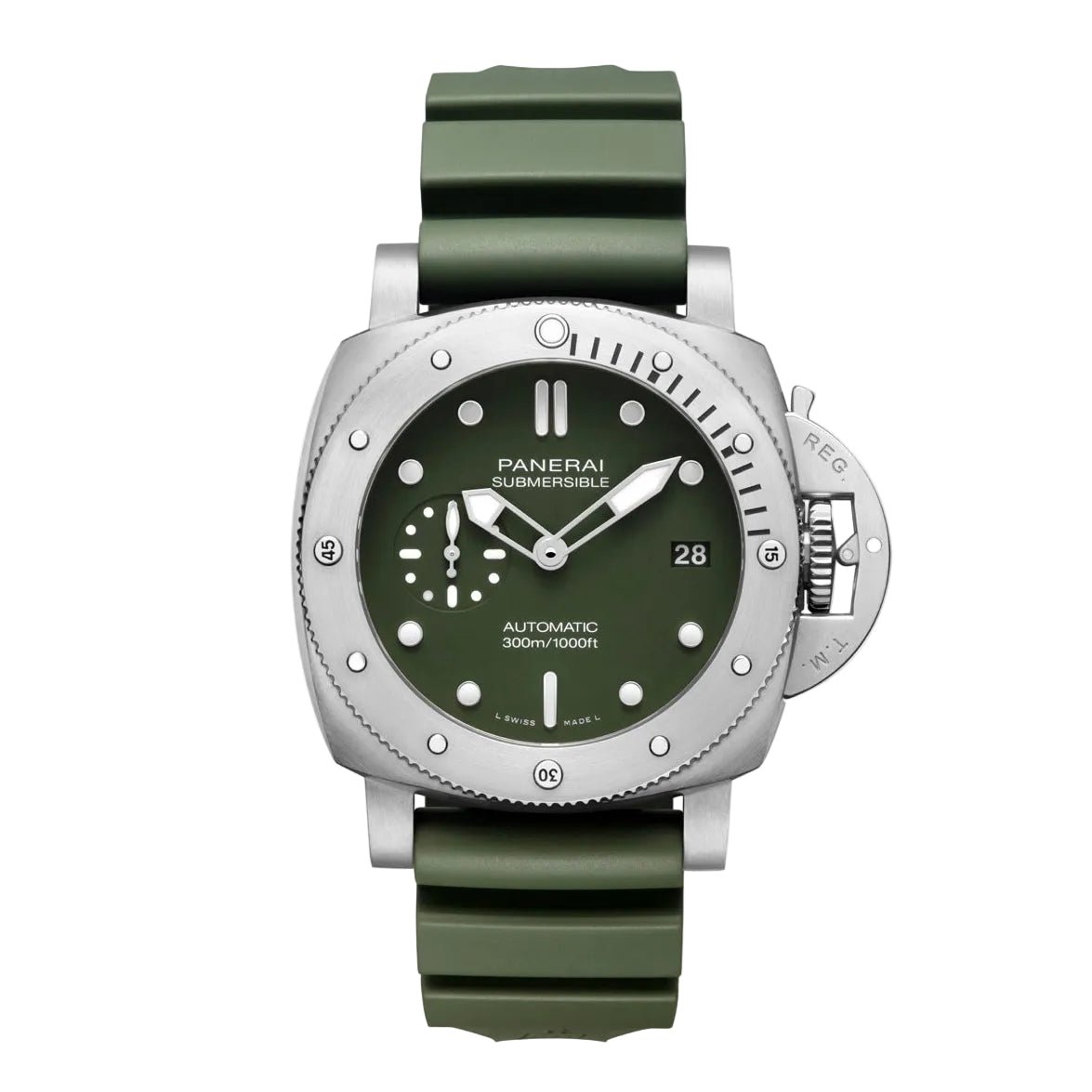 7D87612A-1275-481F-9709-E0AD73021643.jpg Panerai Submersible Verde Militare PAM01055 Super Clone Swiss Machine 42mm - الصورة 1