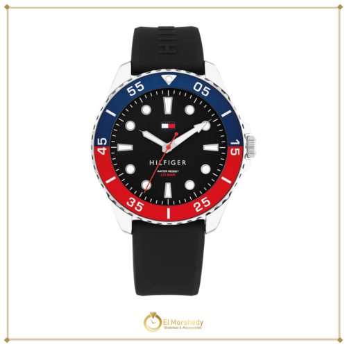 Tommy Hilfiger 1792201 Black Dial Black Silicone Strap Watch For Men [frame:v1]