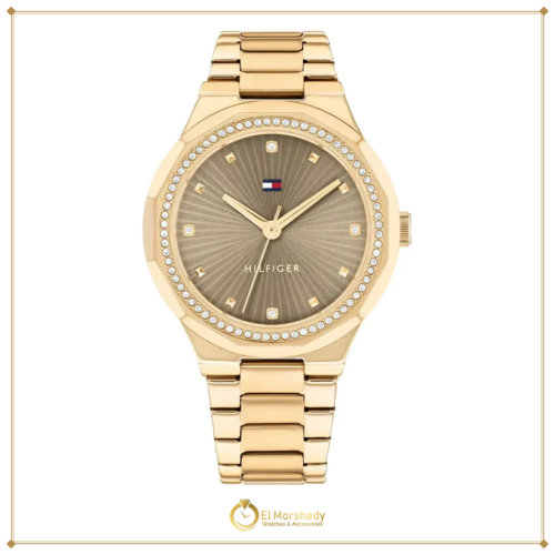 Tommy Hilfiger Women’s Piper Gold Stainless Steel Watch – Brown Dial Elegant Design | Model 1782725 [frame:v1]