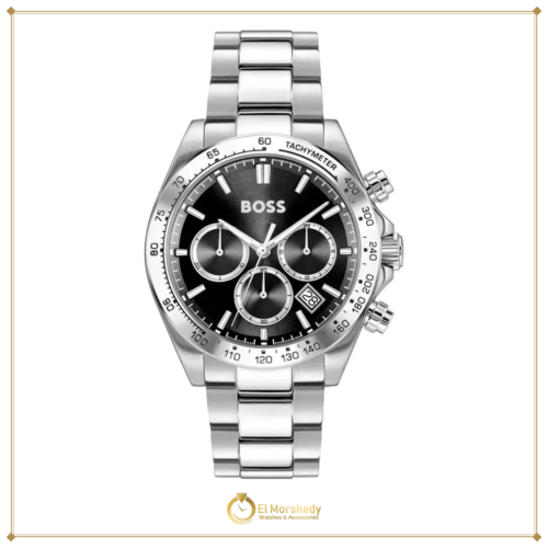 Hugo Boss Hero Men's Stainless Steel Watch 1514267 – Black Dial, Silver Strap, 43 mm [frame:v1]