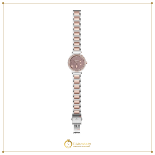 DASH ACTION WATCH-WOMEN-STAINLESS STEEL-SILVER AND ROSE GOLD AND BROWN DA1941-TRSC [frame:v1]