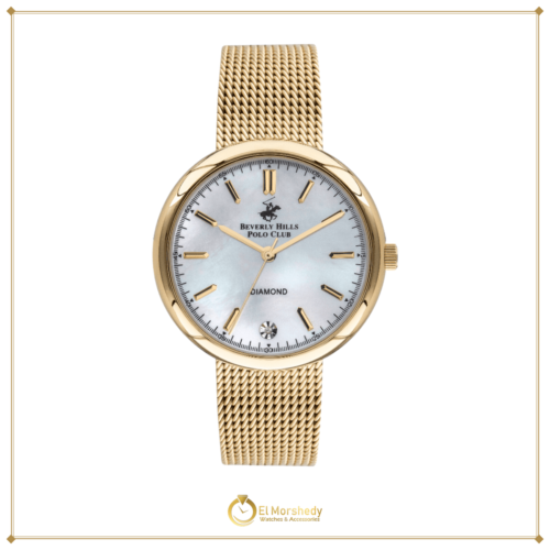 BEVERLY HILLS POLO CLUB Women’s Analog White Mop Dial Watch – BP3334X.120 [frame:v1]