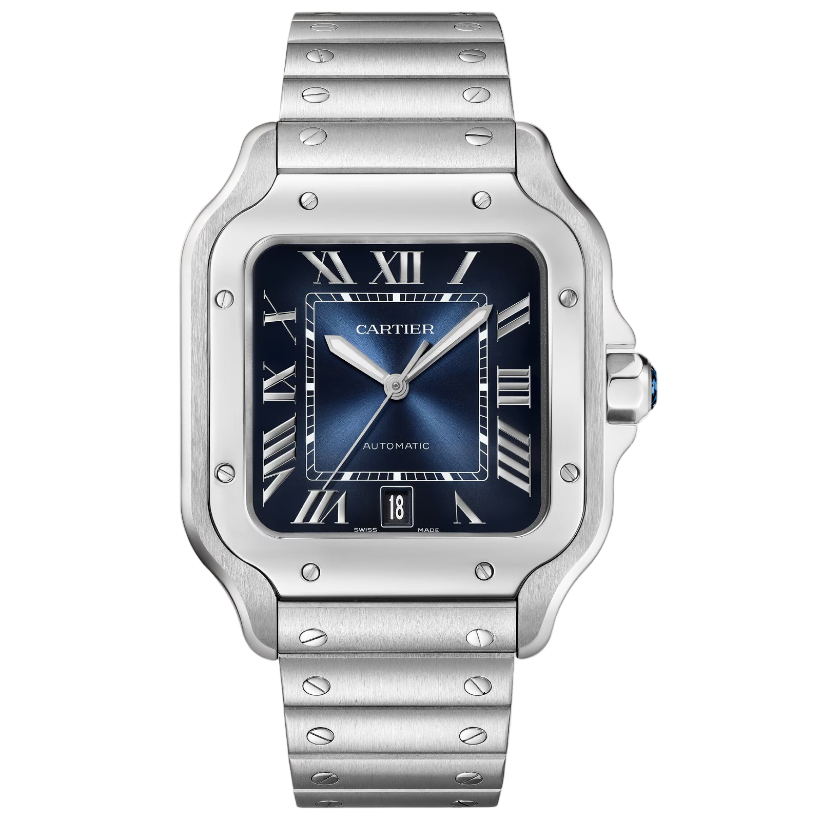 0df5608d248d5d3a84c0dcf47fa1a53f.png Cartier Santos Blue Dial Stainless Steel Automatic 40mm - الصورة 1
