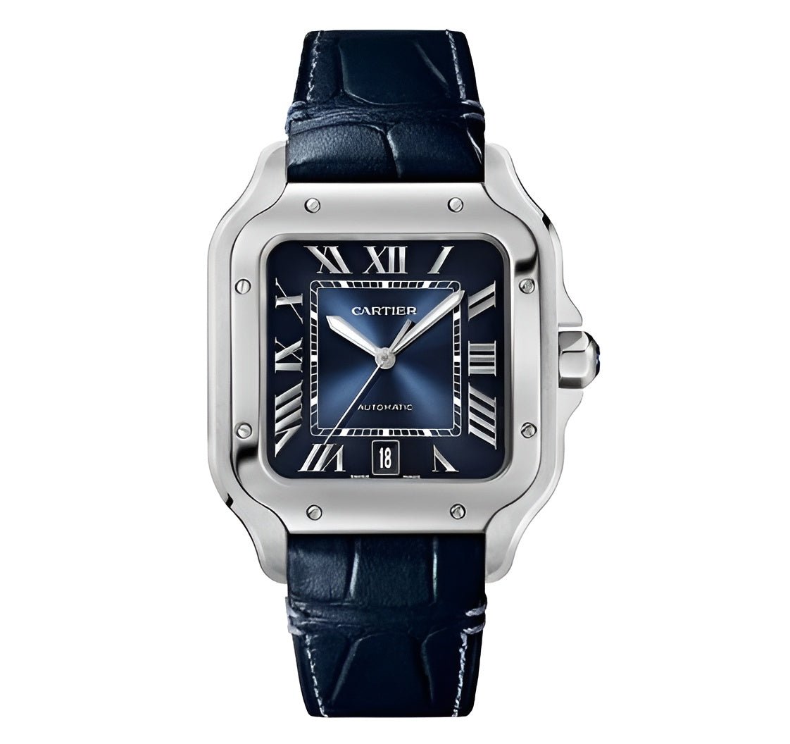 1000118246_13a157fc-b81c-4a3d-ba74-dcc219f784a3_1.jpg Cartier Santos Men’s leather strap Blue Dial 40mm - الصورة 1