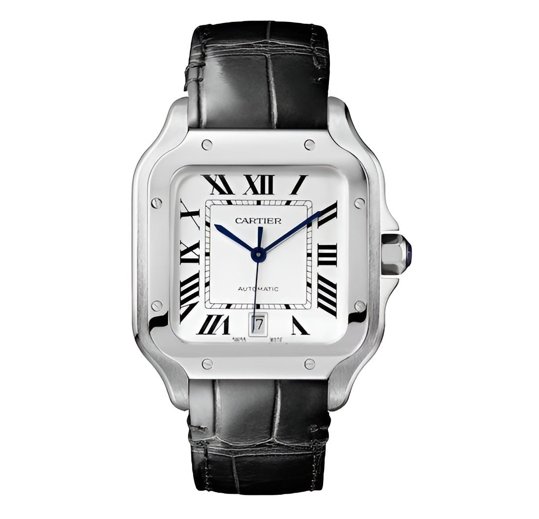 1000118248_ec26b606-d410-4f7a-b052-cc15d71d3116_1.jpg Cartier Santos Men’s leather strap White Dial 40mm - الصورة 1