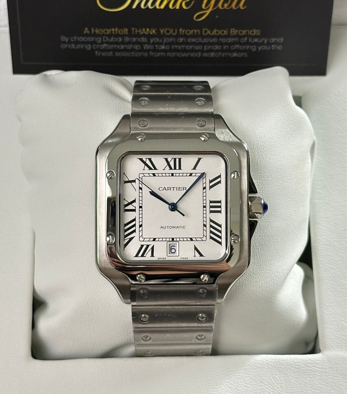 ⁦Cartier Santos White Dial Stainless Steel Automatic 40mm⁩ - الصورة ⁦2⁩