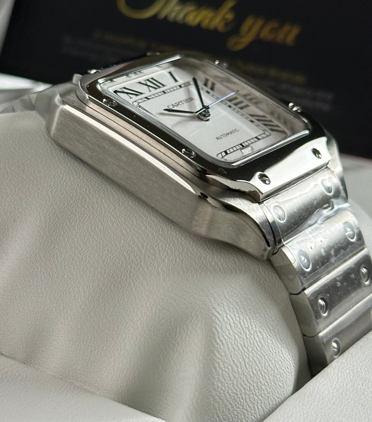 ⁦Cartier Santos White Dial Stainless Steel Automatic 40mm⁩ - الصورة ⁦4⁩