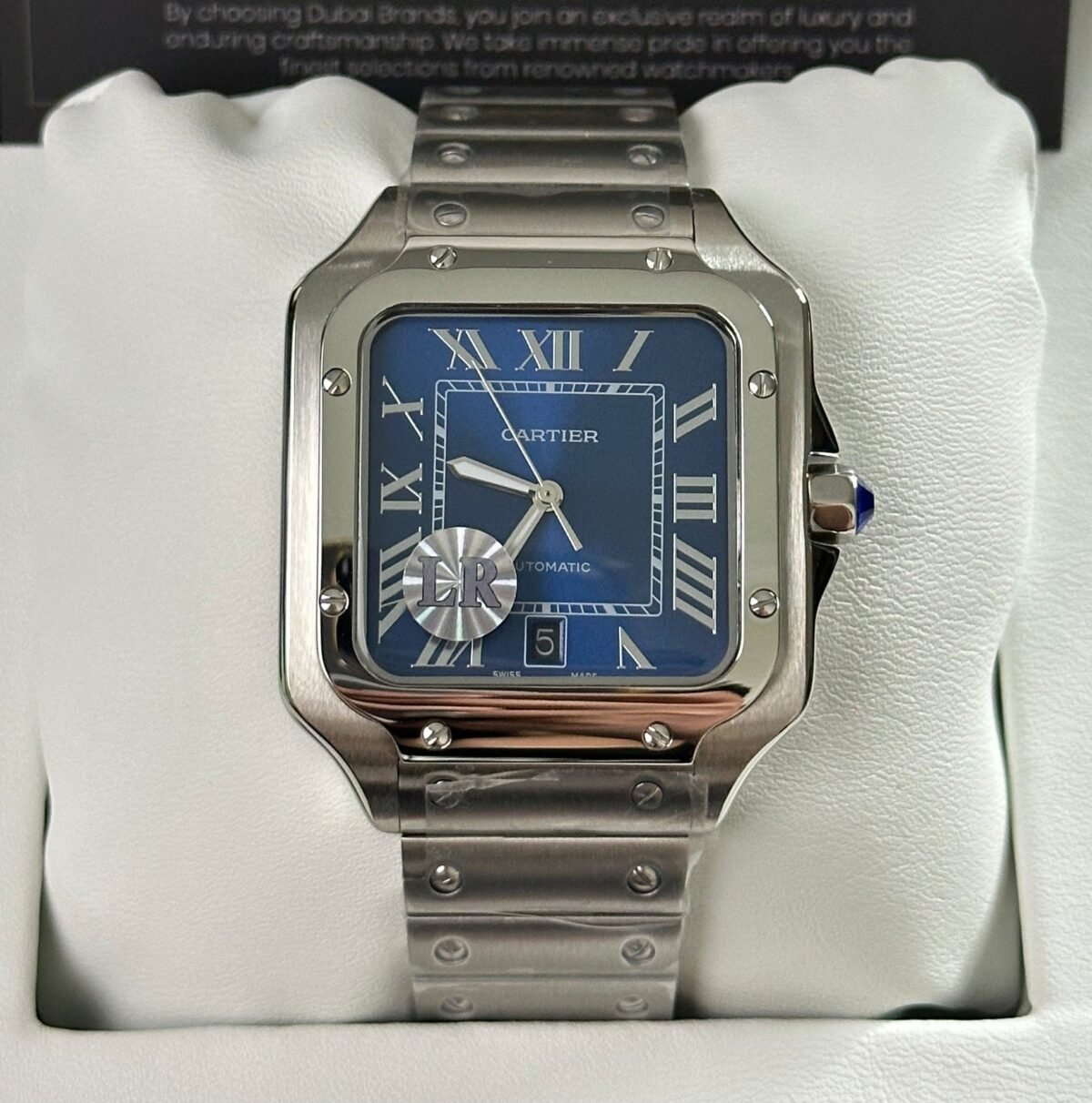 ⁦Cartier Santos Blue Dial Stainless Steel Automatic 40mm⁩ - الصورة ⁦2⁩