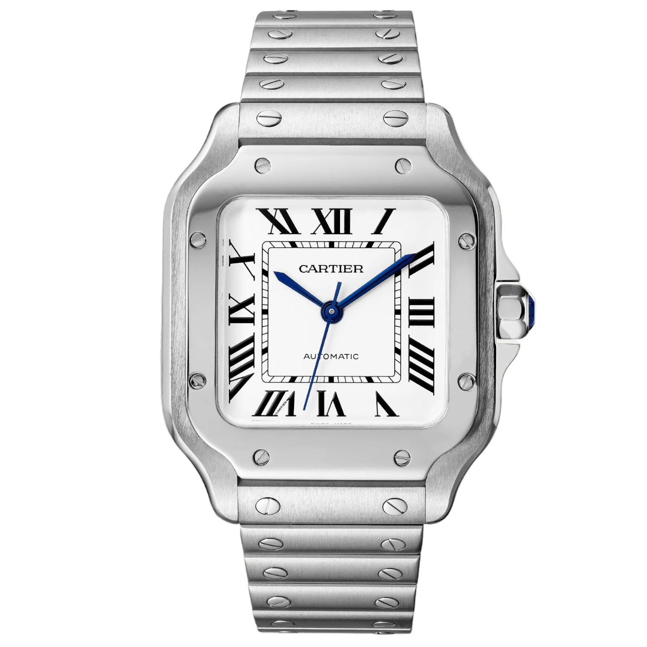 b66edd509d8d5796a5828ef84e9d3586.png Cartier Santos White Dial Stainless Steel Automatic 40mm - الصورة 1