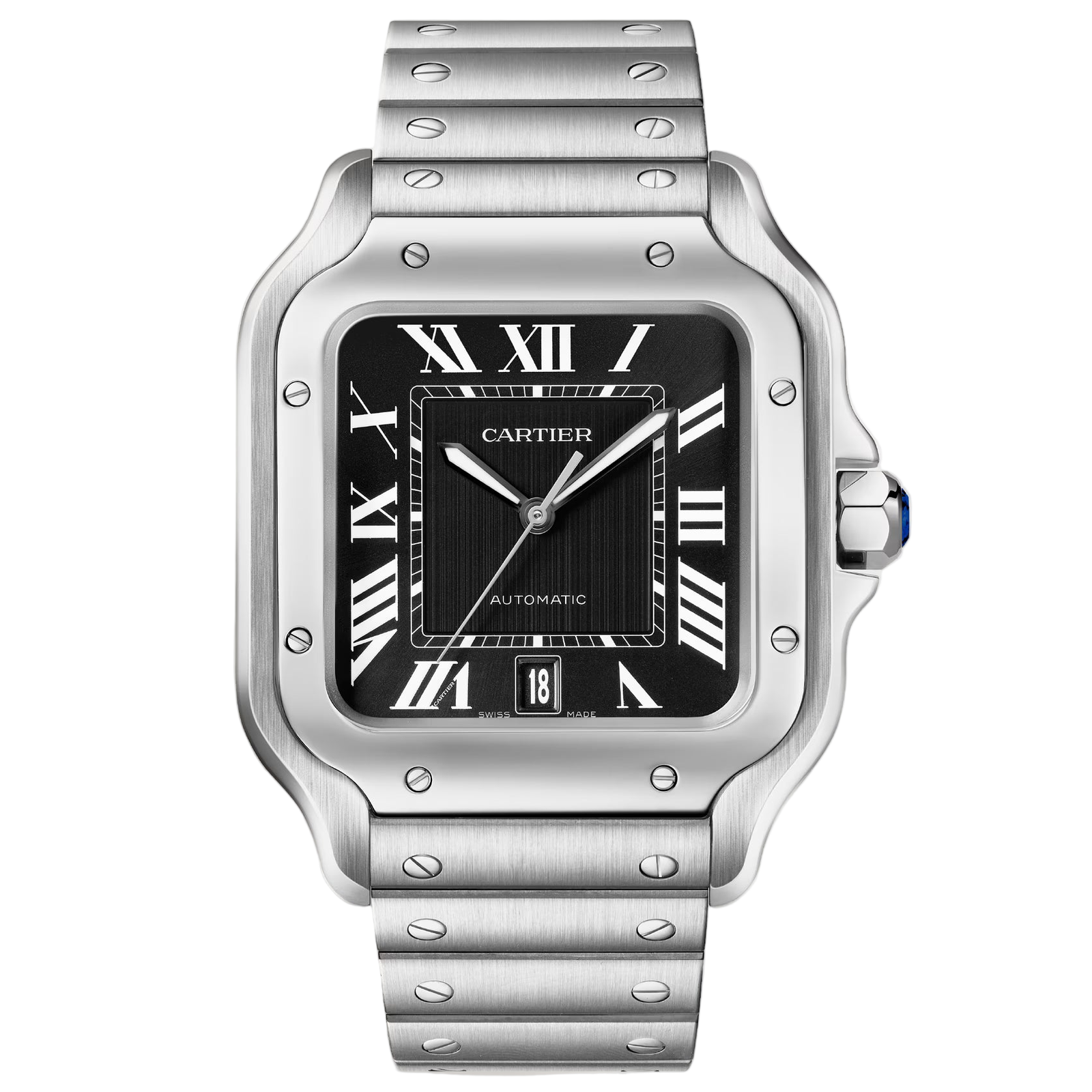 e595116d53265480a7df020d5d8e7d34_1.png Cartier Santos Black Dial Stainless Steel Automatic 40mm - الصورة 1