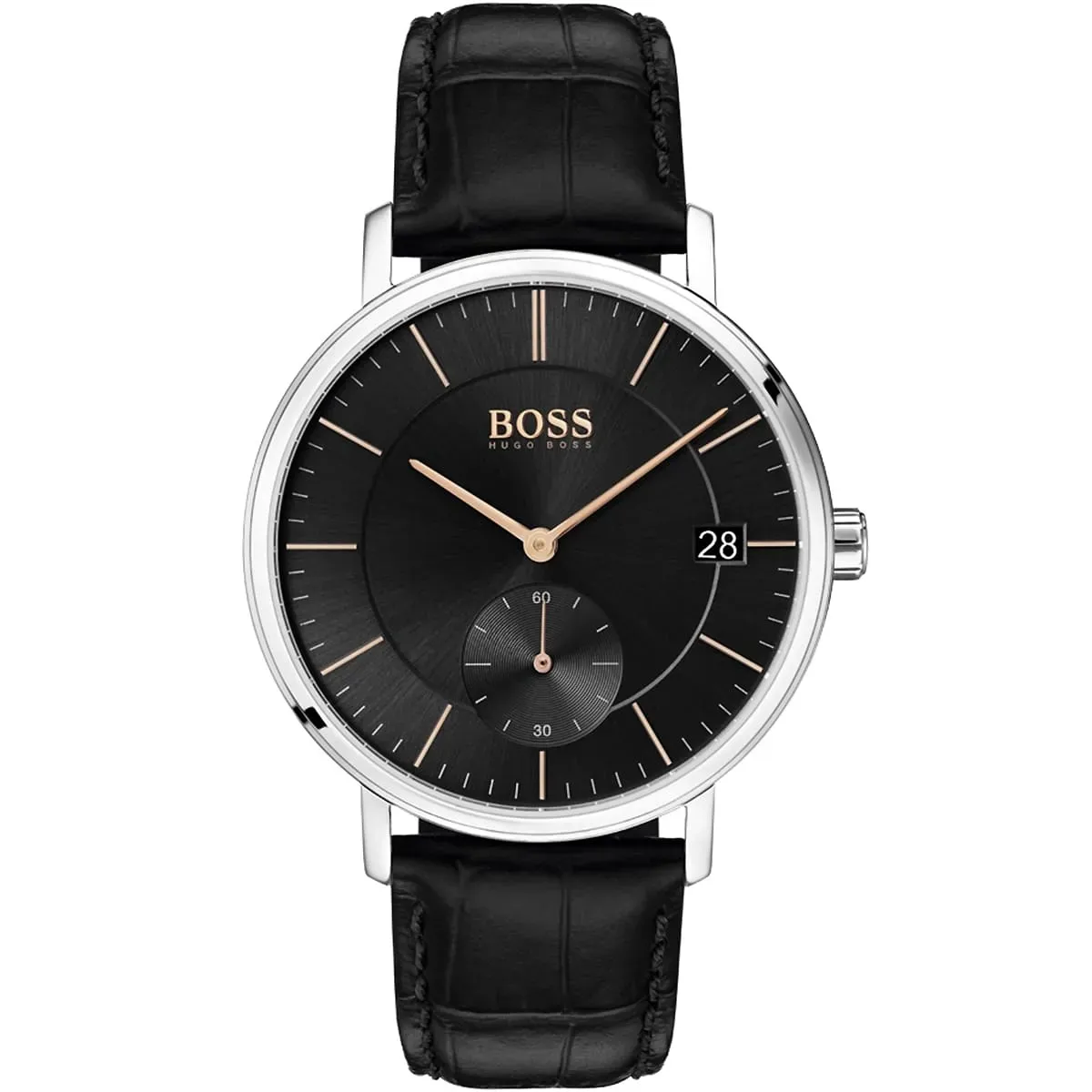 imgi_11_1513638-hugo-boss-watch-men-black-dial-leather-strap-quartz-battery-analog-three-hand-corporal ساعة هوجو بوس للرجال 1513638 - الصورة 1