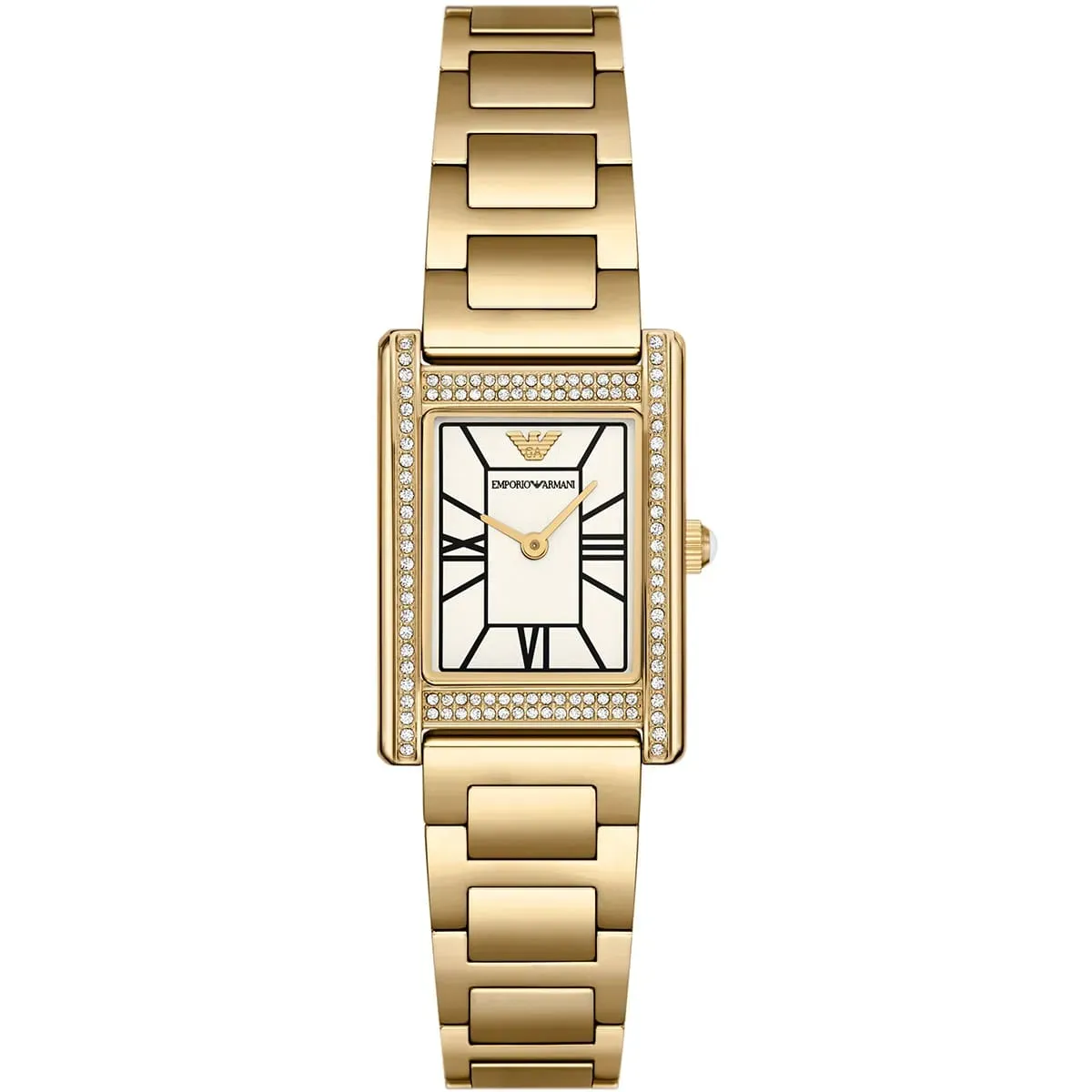 imgi_16_ar11659-emporio-armani-watch-women-crystals-white-square-dial-metal-stainless-steel-gold-strap-quartz-analog-ganni ساعة امبوريو ارماني للنساء AR11659 - الصورة 1