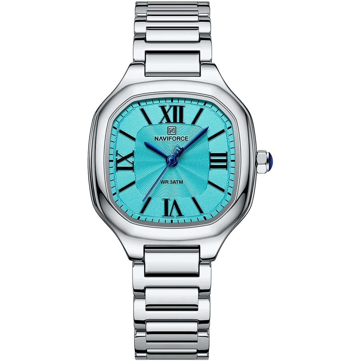 imgi_16_nf5042-s-be-s-naviforce-watch-wr-3atm-women-blue-dial-stainless-steel-metal-silver-strap-quartz-battery-square-analog-three-hand-for-dream ساعة نافي فورس للنساء NF5042-S-BE-S - الصورة 1