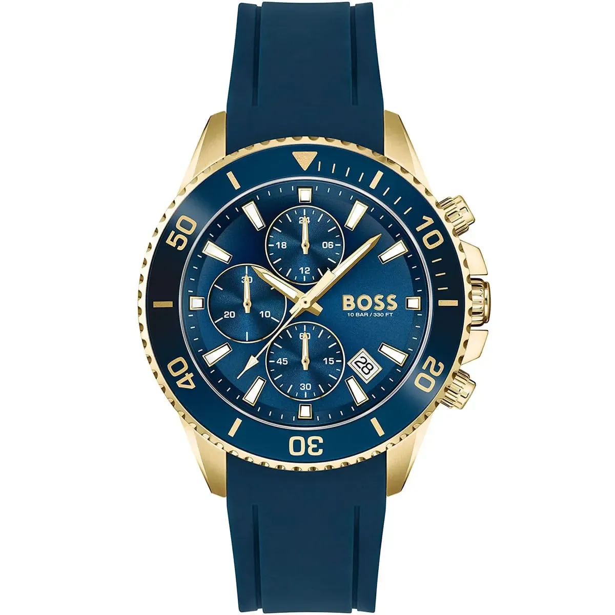 imgi_39_1513965-hugo-boss-watch-men-blue-dial-rubber-strap-quartz-battery-analog-chronograph-10-bar-330-ft-admiral ساعة هوجو بوس للرجال 1513965 - الصورة 1