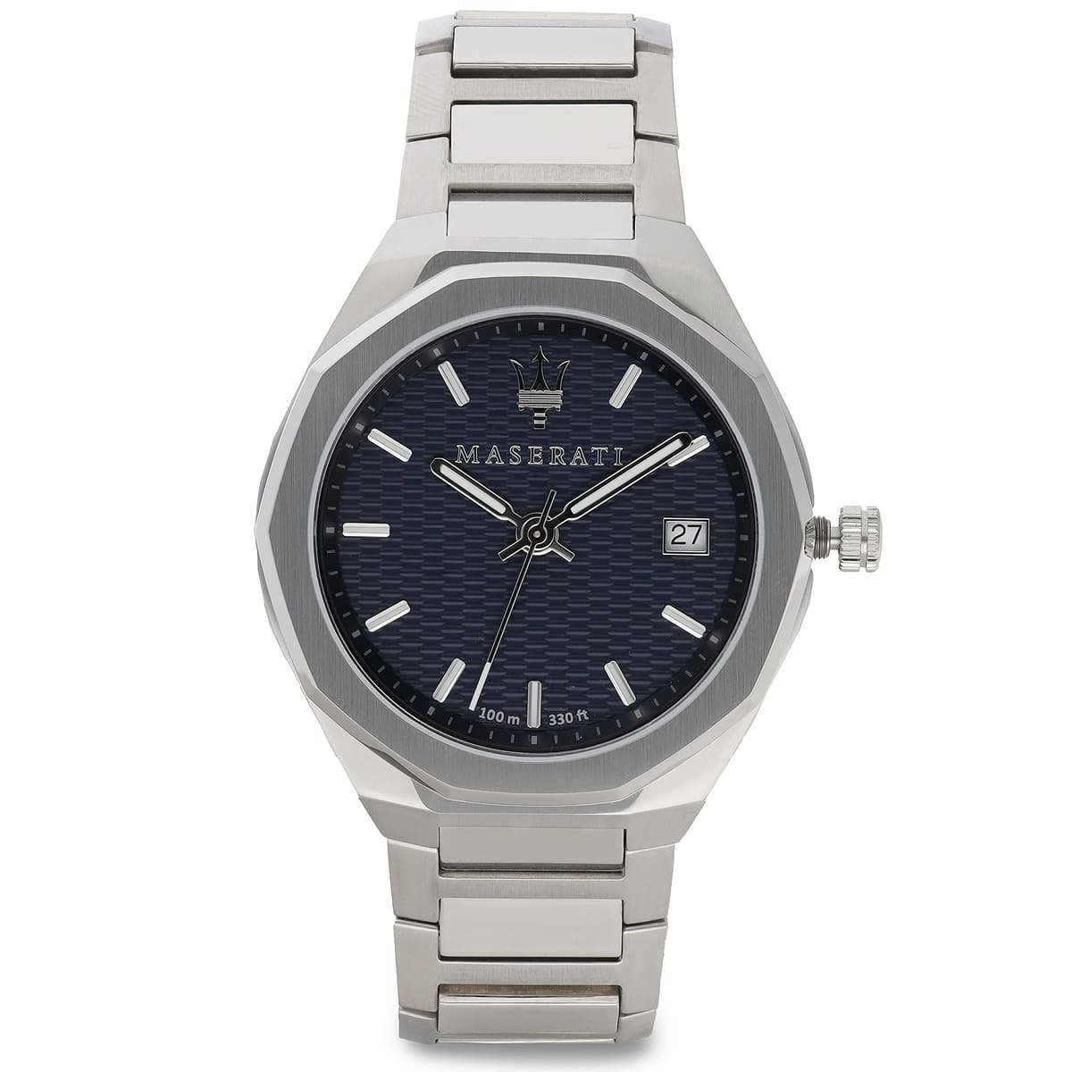 imgi_4_r8853142006-maserati-watch-men-blue-dial-metal-stainless-steel-silver-strap-quartz-battery-analog-three-hand-100m-330ft-stile_2 ساعة مازيراتي للرجال R8853142006 - الصورة 1